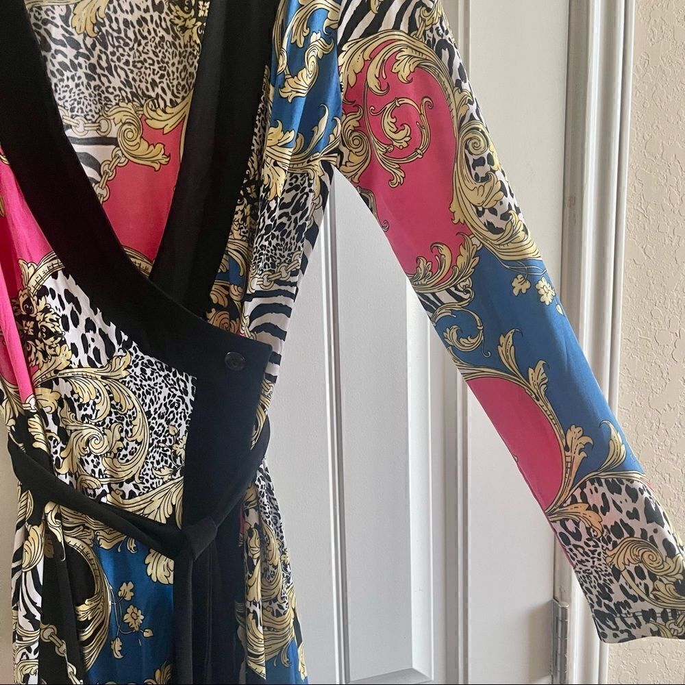Serena Williams Paisley Baroque Wrap Midi Dress Belt XS - Picture 4 of 10